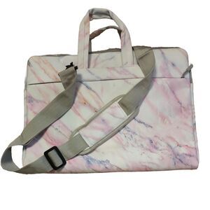 Mosiso Laptop Sleeve Notebook Messenger Bag Case Pink Gray Marbled 12" x 16" EC